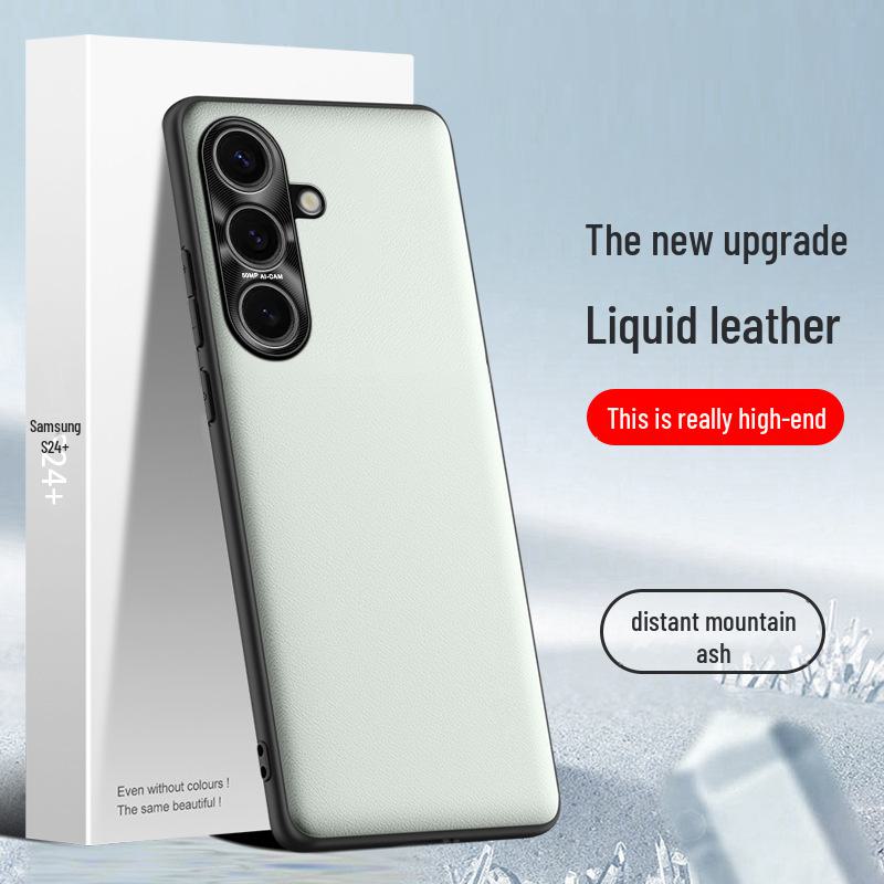 Protective Liquid Leather Case for Samsung S24+ with Anti-fall and Anti-fouling Features. Available for One-piece Shipment.