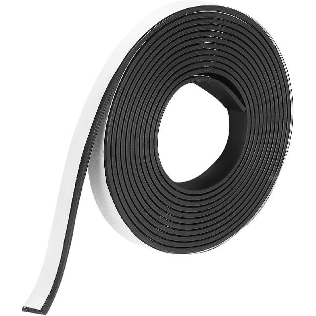 MECCANIXITY Magnetic Strip 6.56 Feet x 3/8 Width x 3/32 Thick Magnetic Tape Labels Stickers Self Adhesive for Whiteboards Refrigerator and DIY 6.56 Feet x 3/8 Inch