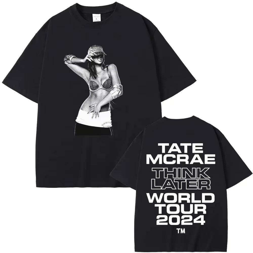 Singer Tate Mcrae T8 Graphic T Shirts Men Women Fashion Vintage Trend Tshirt Summer Male Casual Oversized Crewneck Short Sleeve