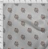oneOone Cotton Flex Light Gray Fabric Leaves & Floral Block Dress Material Fabric Print Fabric By The Yard 40 Inch