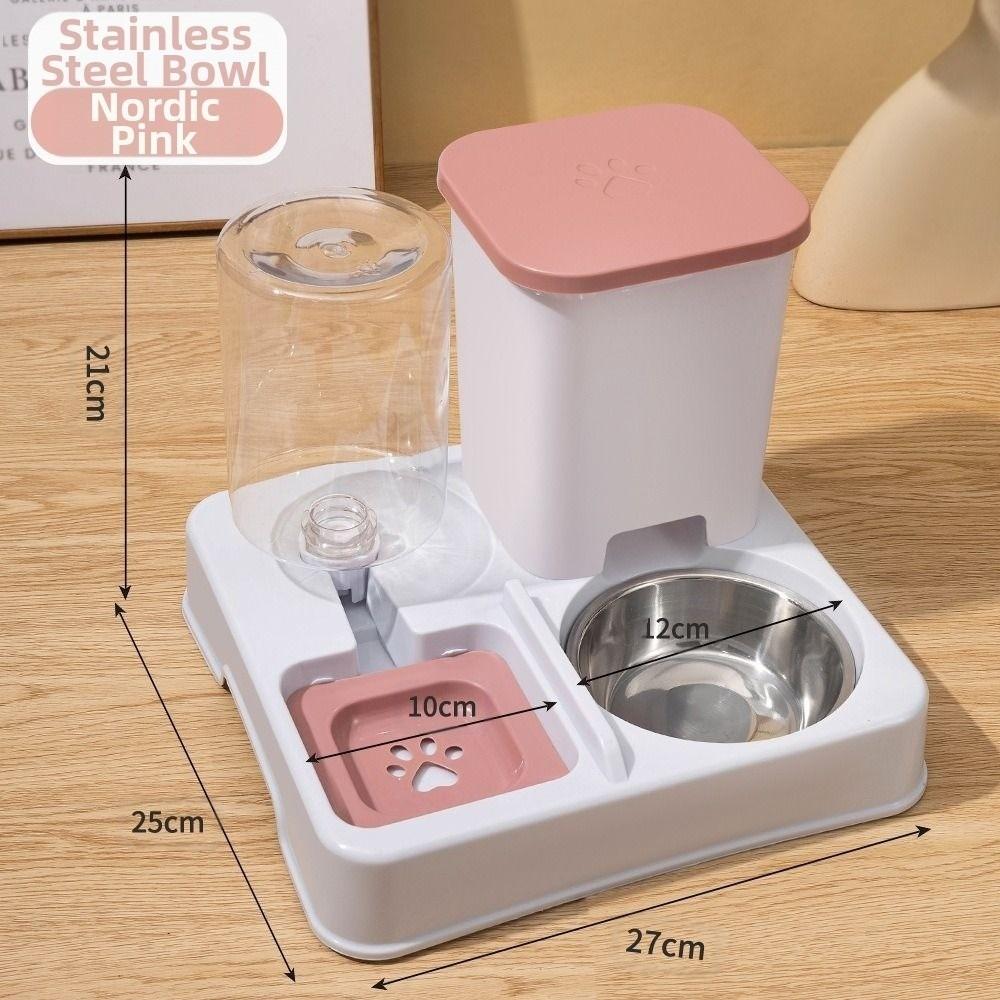 Large Capacity Automatic Pet Feeder Portable 2 In 1 Non-Slip Pet Bowl Pet Supplies 5 Colors Pet Integrated Food Bowl