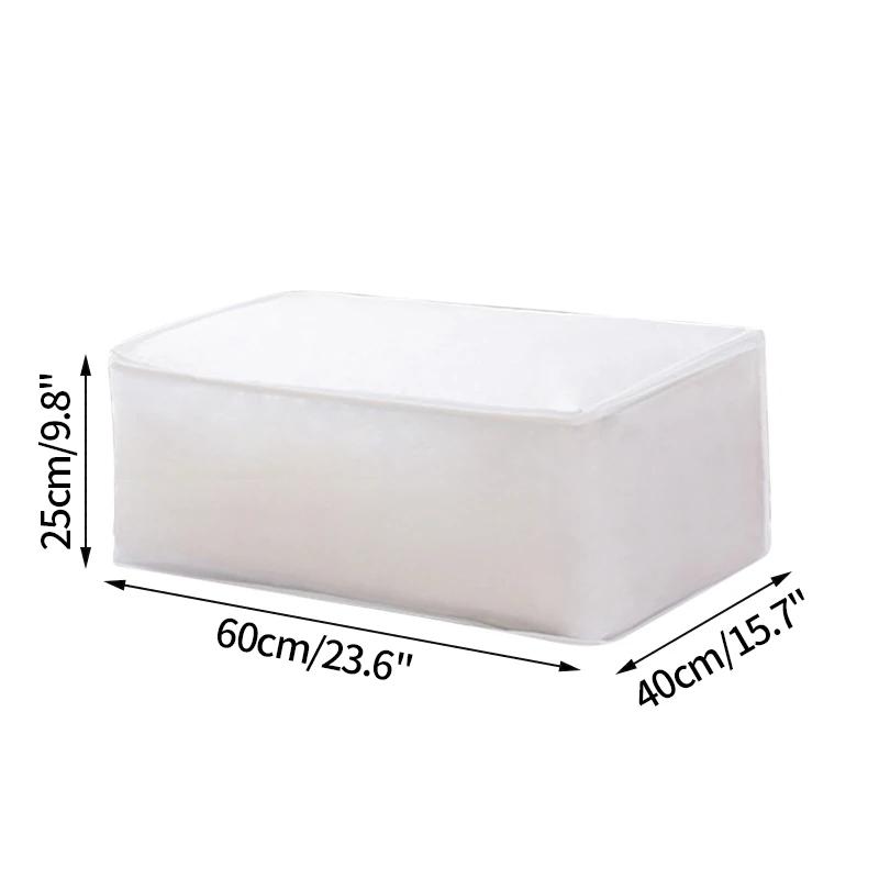 Pure Color Clothes Organizer Wardrobe White Quilt Blanket Organizers Waterproof Clothing Storag Bag Zipper Organization Bags