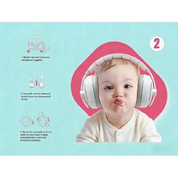 2-in-1 Baby Ear Protection Noise Cancelling Headphones Convertible Design Noise Reduction Earmuffs for Infant Improves Sleep