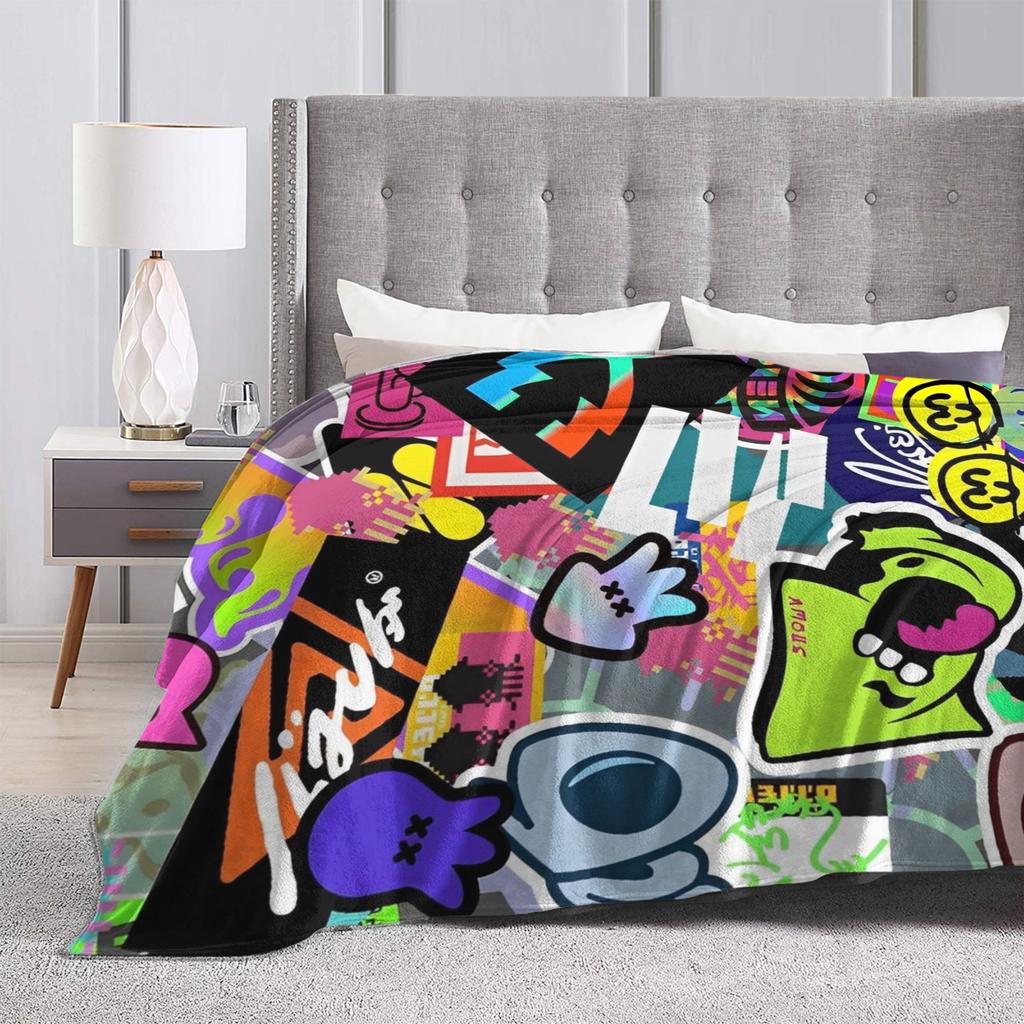 Splatoon Shoot Video Game Blanket Lightweight Warm Throw Blankets for Living Room 50x60 Inches Multiple Sizes Bedding Throws