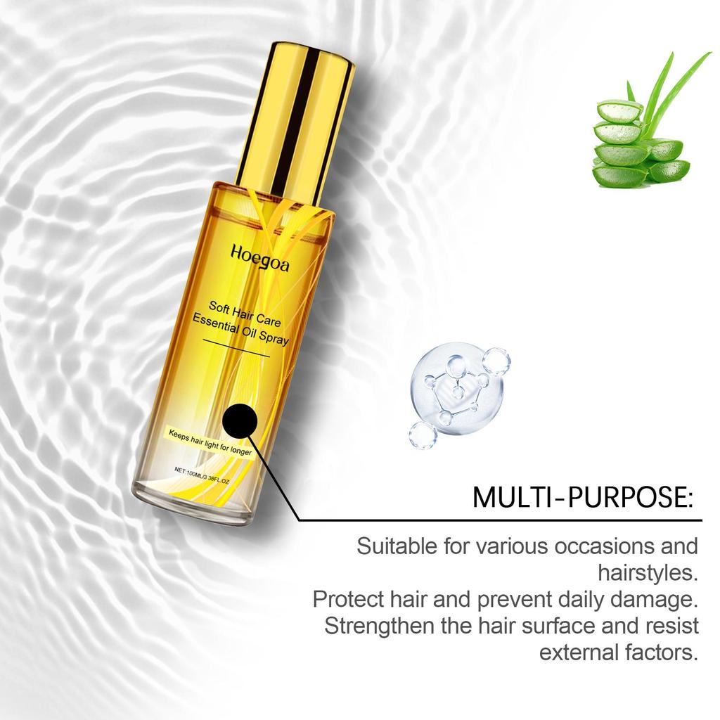 Hoegoa Ringelblumen Haaröl Spray 100ml - Pflegendes, Glänzendes und Glättendes Haaröl