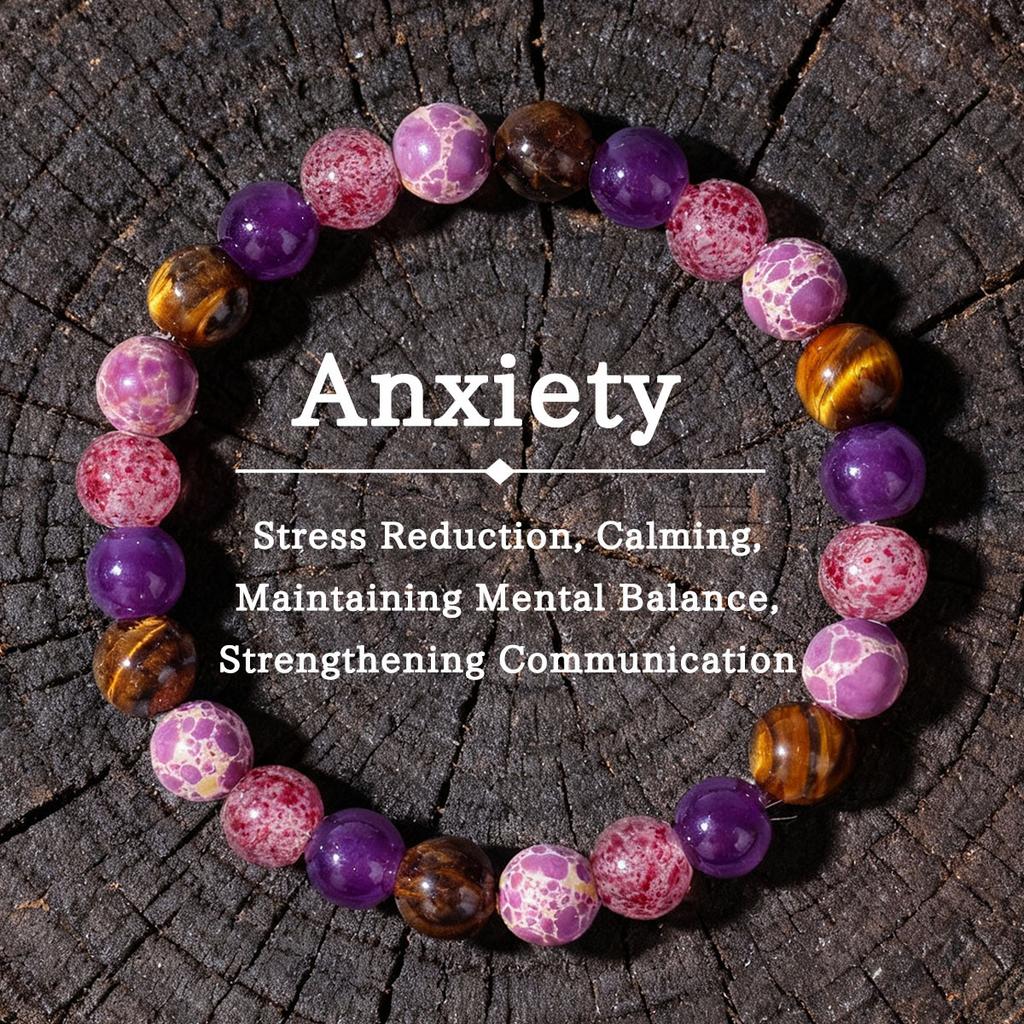 Purple Sea Sediment Jasper Amethyst And Tiger Eye Beaded Bracelet Mystic Fashion Jewelry For Men And Women Daily Wear Simple Versatile Accessory