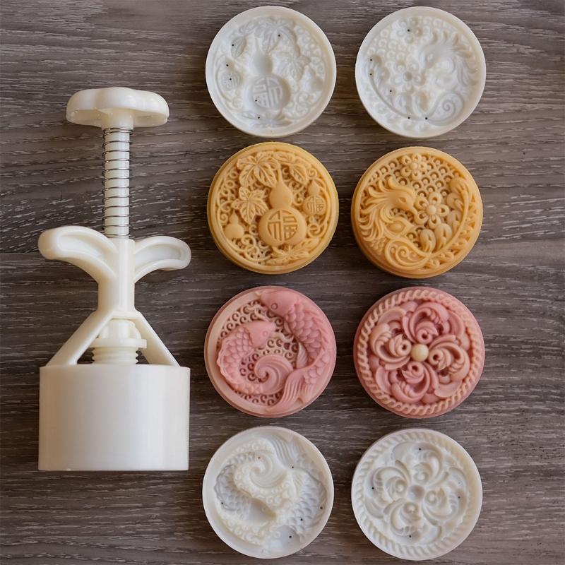 Mondfest Phönixe Kürbisse Ausstecher Mondkuchenform Set für Kuchen Keks Dessert Ausstecher Kuchen Backdekorationen