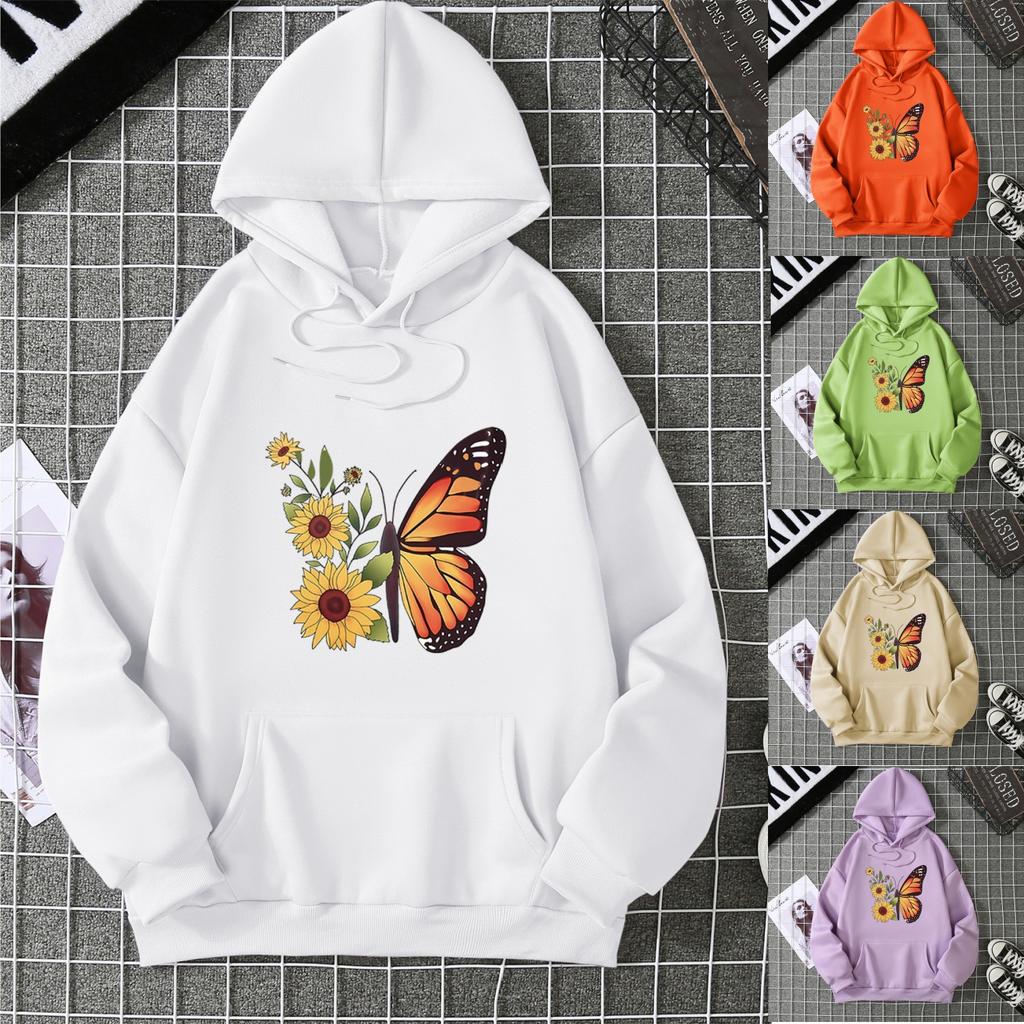 2025 autumn and winter fleece women's sweater threaded cuffs hem loose thermal hooded