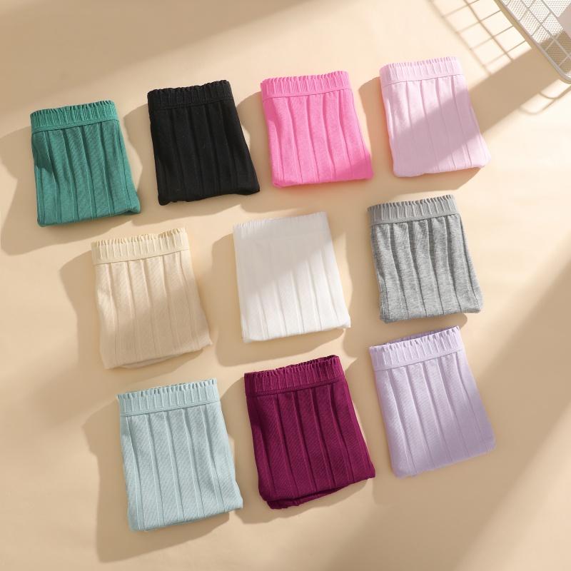 3Pcs/Set Women S-3XL Seamless Cotton High Rise Briefs Solid Color Stripe High Quality Panties Female Cozy Big Size Sexy Lingerie