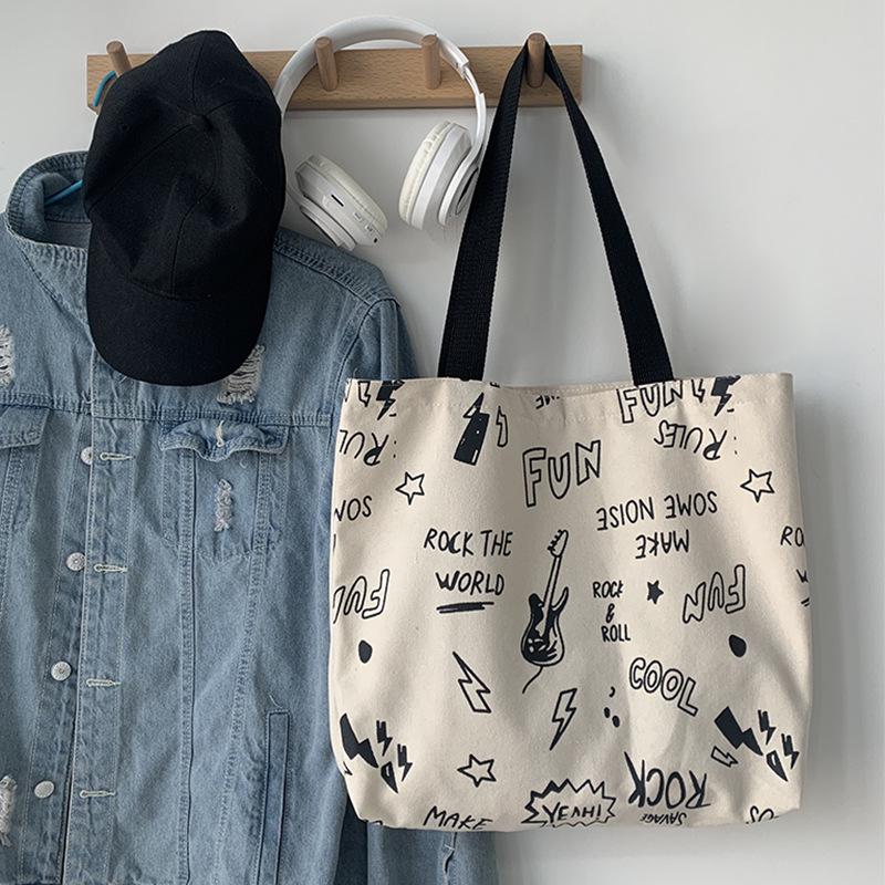 New Canvas Shoulder Bag - Women's Large Capacity Retro Ulzzang College Bookbag for Autumn/Winter