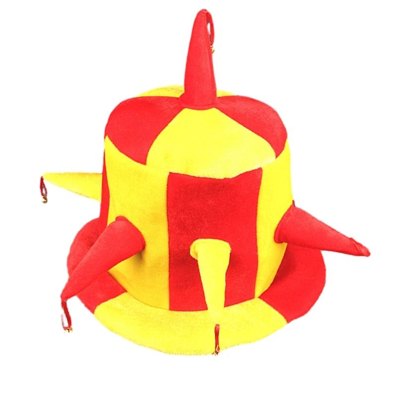 Amusement Park Clown Hat Carnival Men Circus Vintage Hat Party Flat Top Show Style Top Bonnet Men Cosplay Party Hat