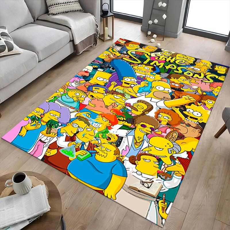 Simpsons Family Carpet For Playroom Bedroom Living Room Sofa Home Decorkids Game Area Rug Nonslip Floor Mat