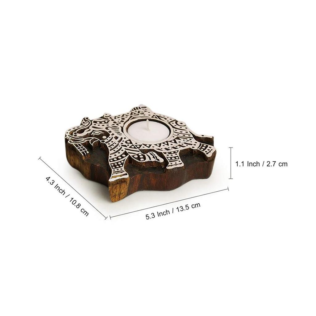 Teelichthalter Elefant, Elephant Block Tea-Light Holder, ExclusiveLane