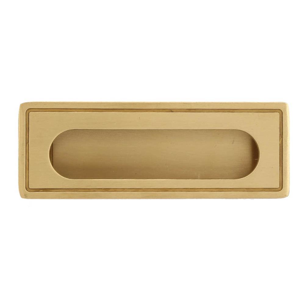 Brass Recessed Handle 105x38x11.5mm Flat Finger Pull Design Flush Pull Handle With 2 Installation Screws Brass Cabinet Hardware
