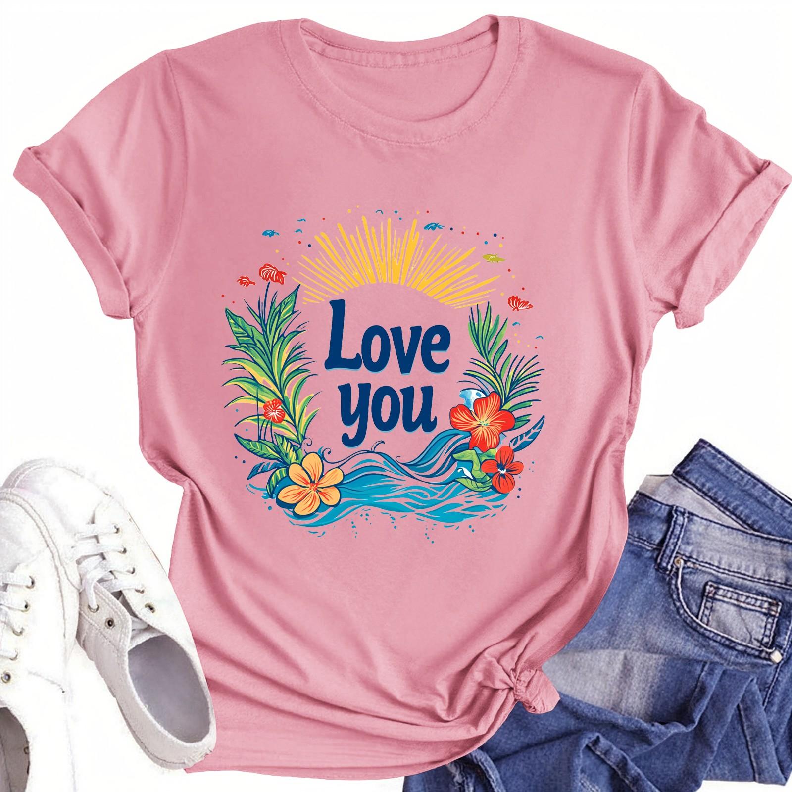 

Футболки с короткими рукавами для женщин, модные топы, легкие и мягкие повседневные летние наряды, одежда S розовый