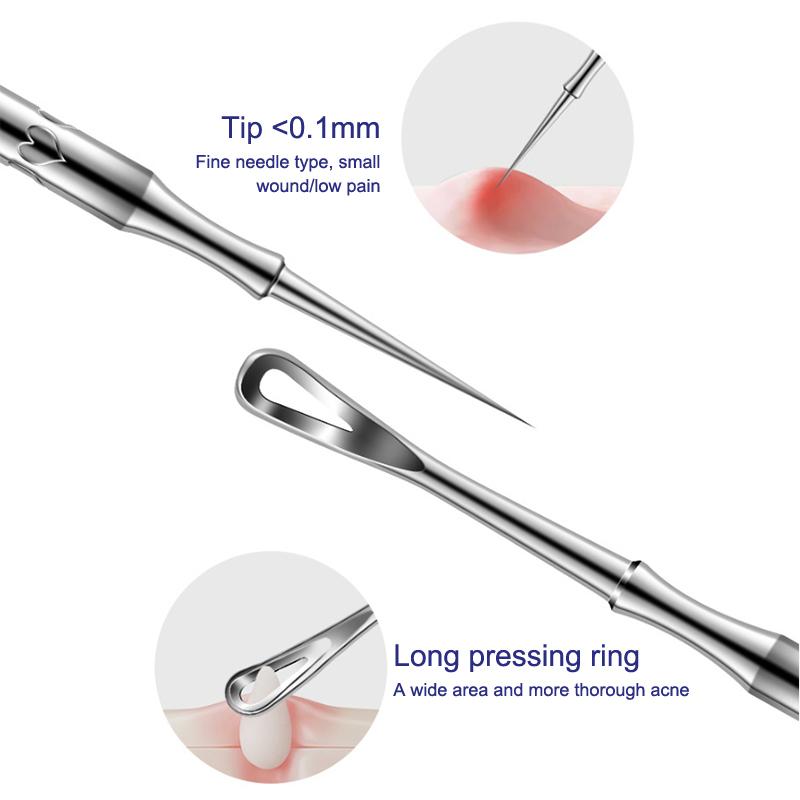 Remover Pimple Popper Tool Whitehead Popping Zit Nose Face Blemish Extractor Cleanser Blackhead Acne Needle Removing Treatment