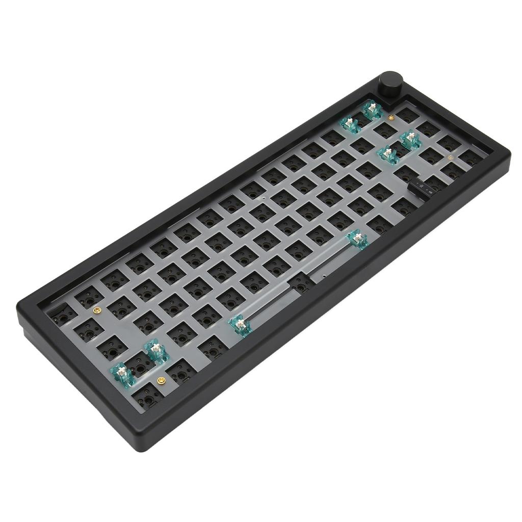 67 Keys DIY Mechanical Keyboard Kit with RGB Knob Wireless 2.4G Bluetooth 5.0 Type C Wired Hot Swappable Barebones