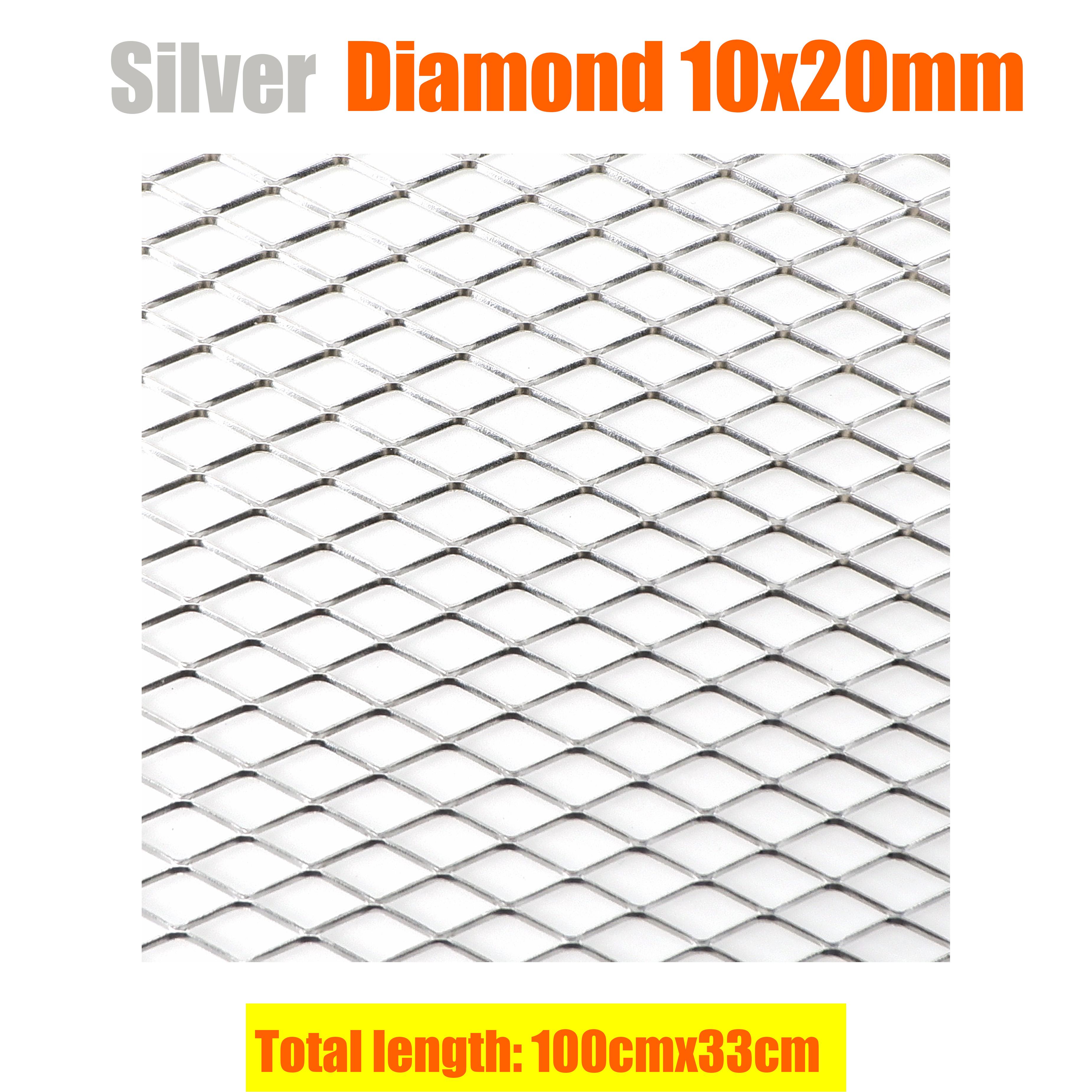 

100x33cm Aluminium Racing Car Bumper Grille Grill Mesh Net Vent Black Silver Red Blue Tuning Universal Protector Home Garden