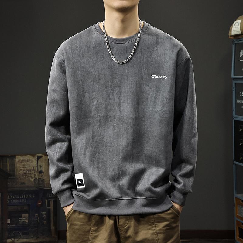 Autumn Suede Tie-Dye Sweater Men'S American Heavy-Duty Long-Sleeved Top Autumn And Winter Loose Casual Jacket