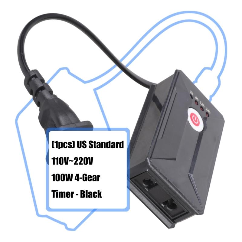 Automatic Cycle Timer Outlet 110V 220V For Christmas Lights Fan Aquariums With 4 Time Setting 3h 6h 12h 24h