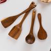 Teak Acacia Wood Kitchen Utensil Set: Spatula, Spoon, Ladle, Turner, Long Handle Rice Spoon