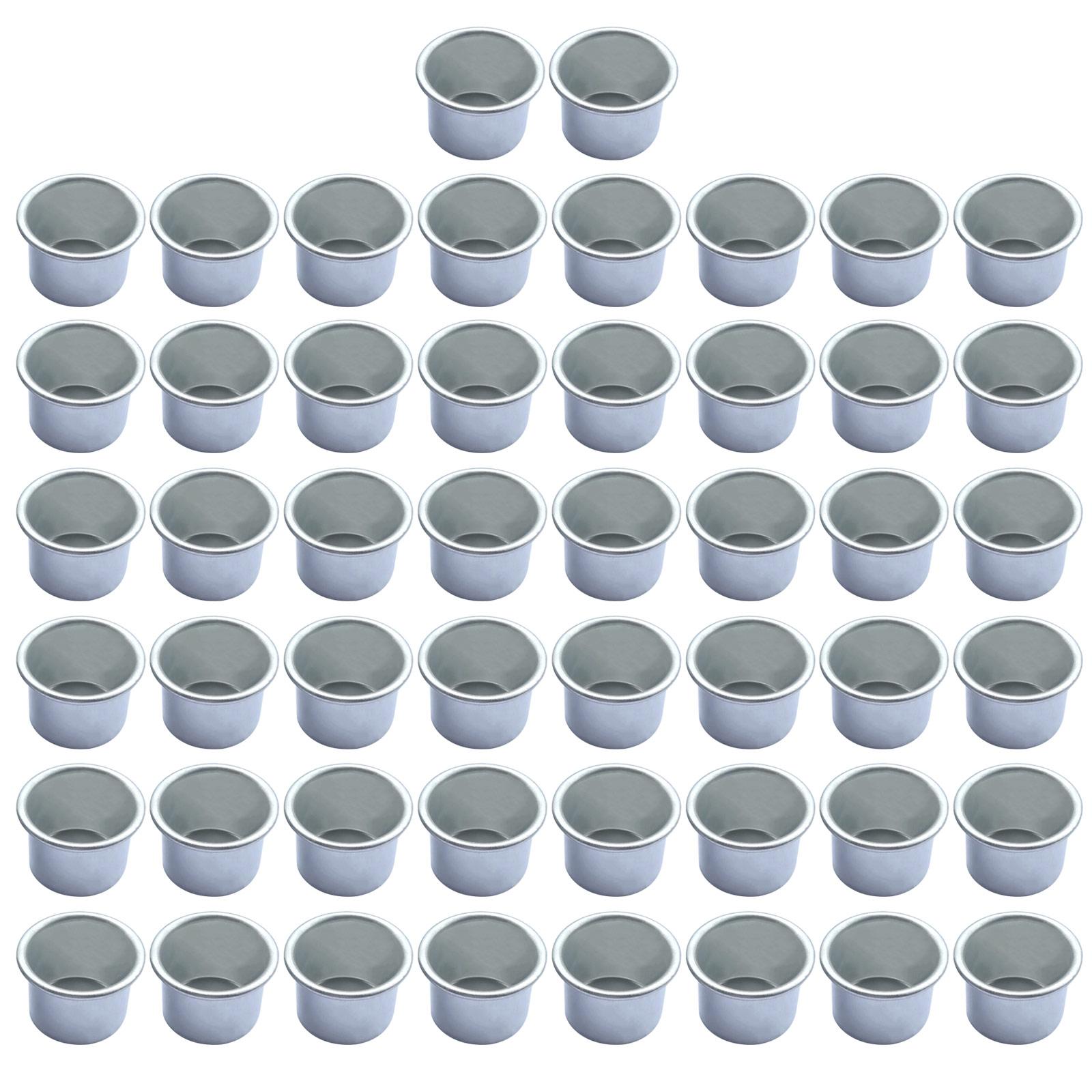 

50 шт. Мини подсвечник-чашка Рождественский подсвечник Банка Контейнер Пустое хранилище Алюминиевый канделябр для обеда Домашней вечеринки