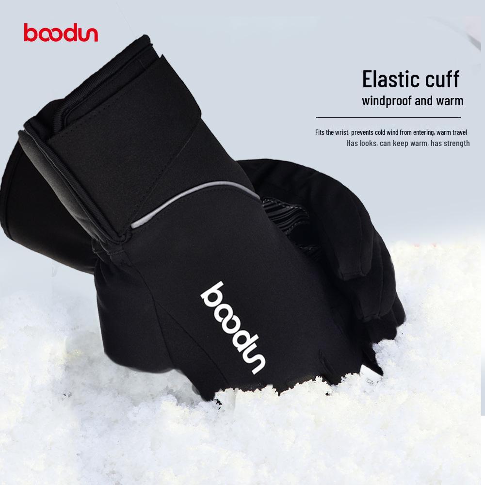 Boton Thinsulate Ski & Mountaineering Gloves: Cold & Frost Protection, Winter Warmth, Five-Finger Design, Suitable for Electric Vehicles.