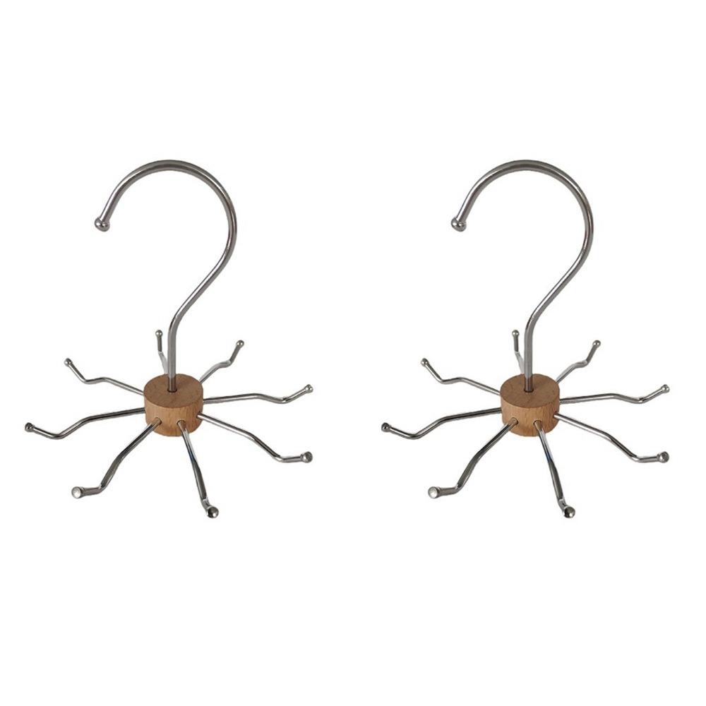2Pcs Carbon Steel 8 Claw Hooks 360 Rotatable Large Capacity Scarf Rack Hanging Space Saving Clothes Hangers Wardrobe 1390₽