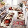 Christmas Holiday Warm Coffee Theme Kitchen Mat Non Slip Oil Resistant Runner Mat for Home Dining Room Winter Decor
