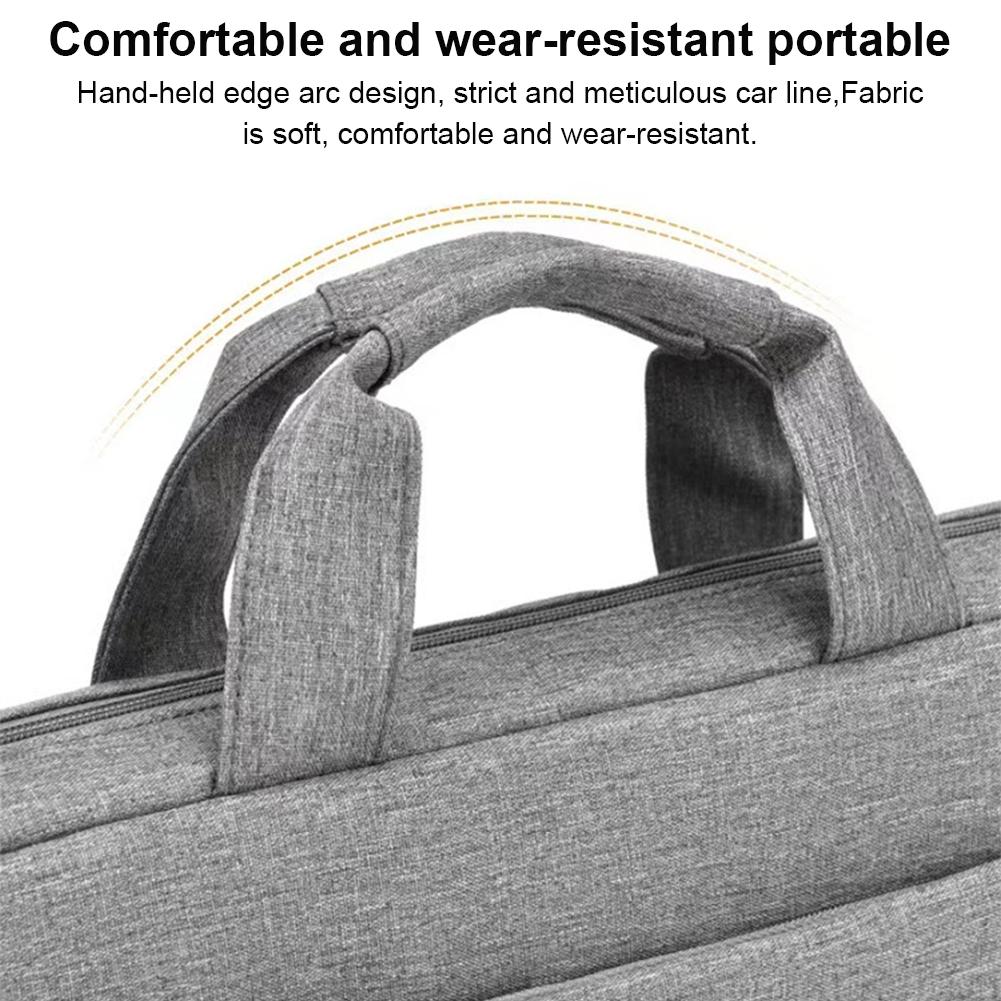 Laptop Carrying Case Shockproof Nylon Laptop Handbag Waterproof Computer Cover Bag 3 Compartments Laptop Protective Bag