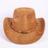 Popular European and American classic suede western cowboy hat men's and women's fashion LO style peach heart cowboy hat