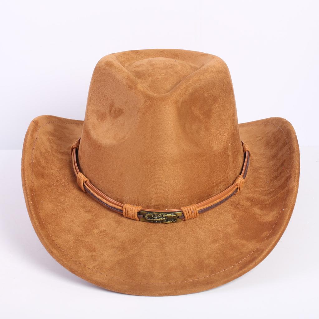 Popular European and American classic suede western cowboy hat men's and women's fashion LO style peach heart cowboy hat