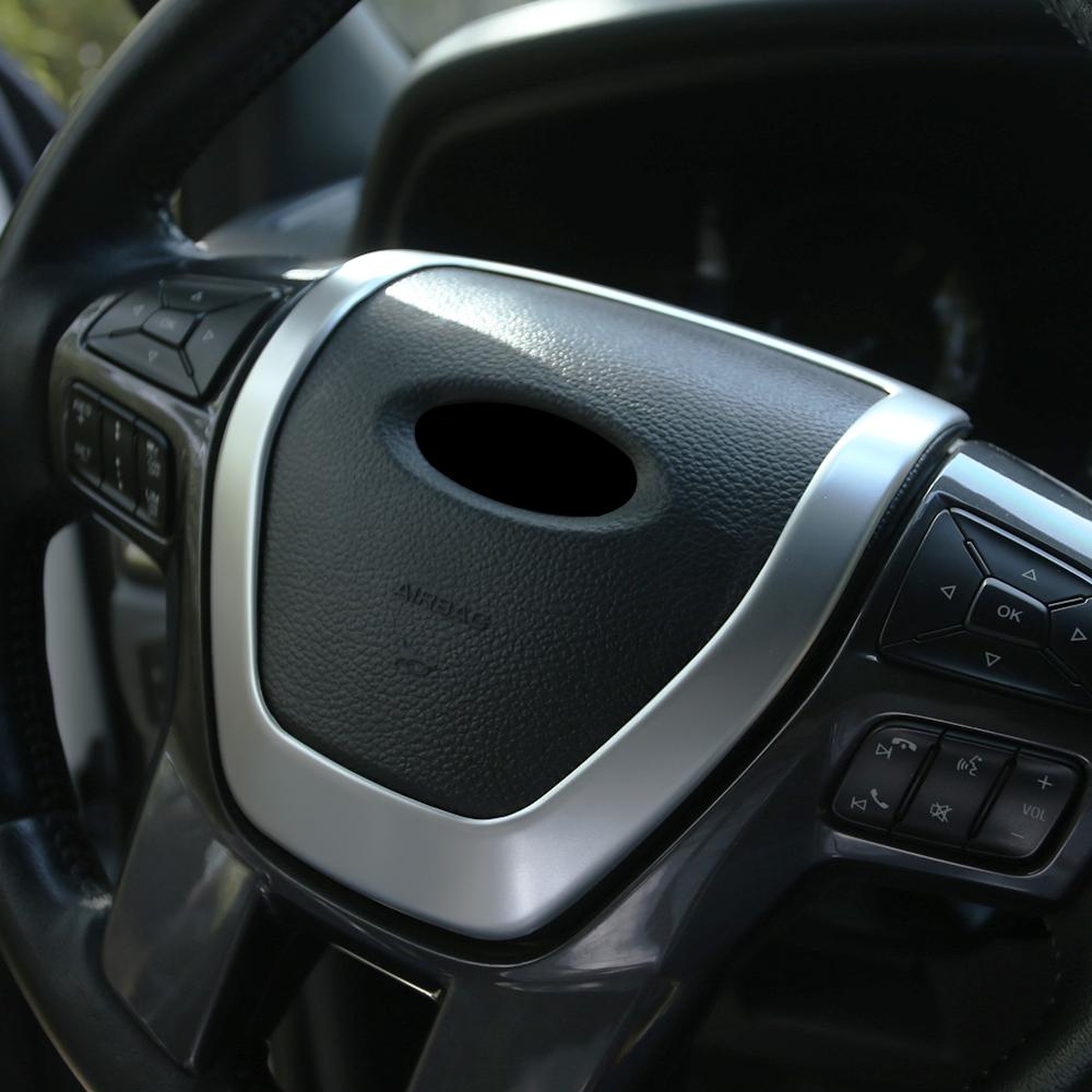 For Ford Everest 2015-2025 Ranger 2015-2025 Steering Wheel Panel Frame Trim Decoration Cover Sticker Interior Accessories