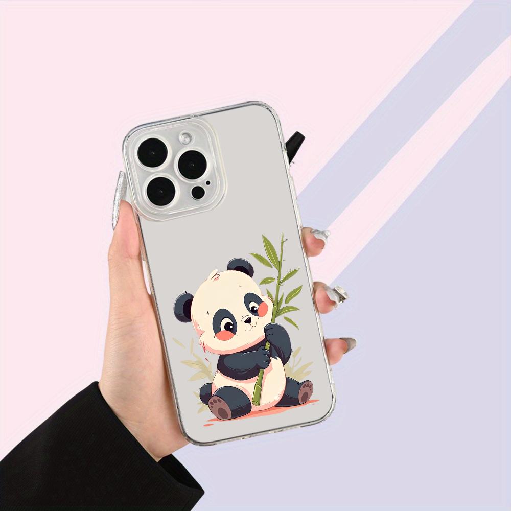 Cute Panda Transparent Phone Case Suitable for iPhone 17 16 15 14 13 12 11 Pro/Max/Plus Anti Drop and Anti Shock Back Cover