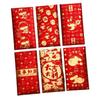 6pcs Blessing Chinese New Year Red Envelopes Traditional Money Packet  Wedding Birthday