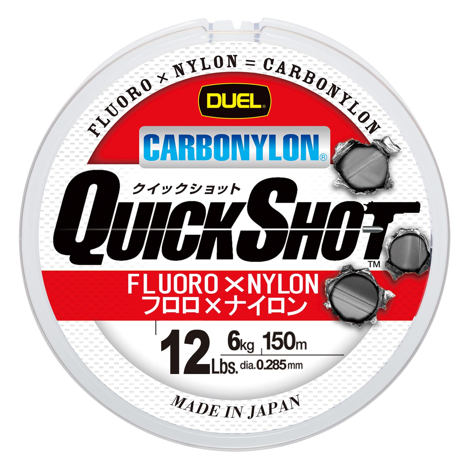 DUEL HARDCORE Carbon Nylon Line HARDCORE QUICK SHOT CN 150m Titanium Gold Bass H3349 12Lbs. 12Lbs.