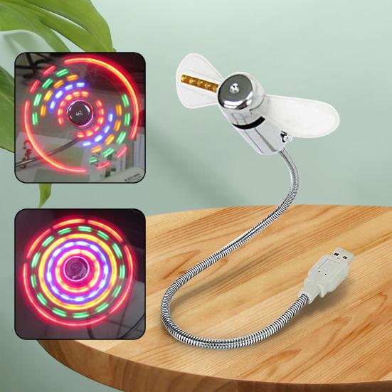 USB Design Desktop ABS Energy-saving Luminous Fan Adjustable Cooling Fan for Dormitory