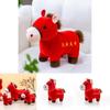 Cute Cartoon Red Pony Plush Toy With Embroidery Design For Holiday Decorations