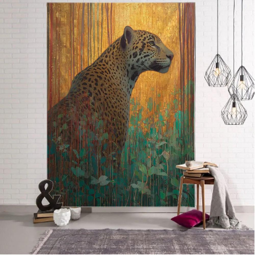 Psychedelic Hippie Jungle Animal Tapestry Wall Hanging Owl Tiger Elephant Flower Bird Background Home Decor