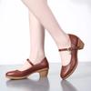 fashion women square heel dancing shoes ankle strap Mary Jane round toe comfortable ladies dancing party work wedding
