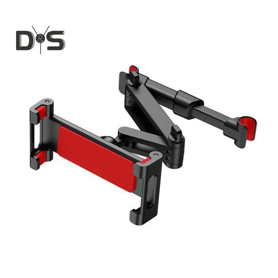 Backseat Headrest Mount Heavy-Duty Tablet Phone Holder with Metal Lock & Silicone Grips Extendable Car Accessory for Family Travel