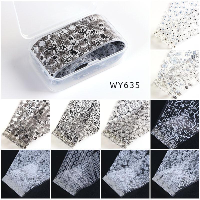 

10 шт./кор. 4*50 см фольга для ногтей Butterflyl цветок переводные наклейки для ногтей наклейки для украшения дизайна ногтей