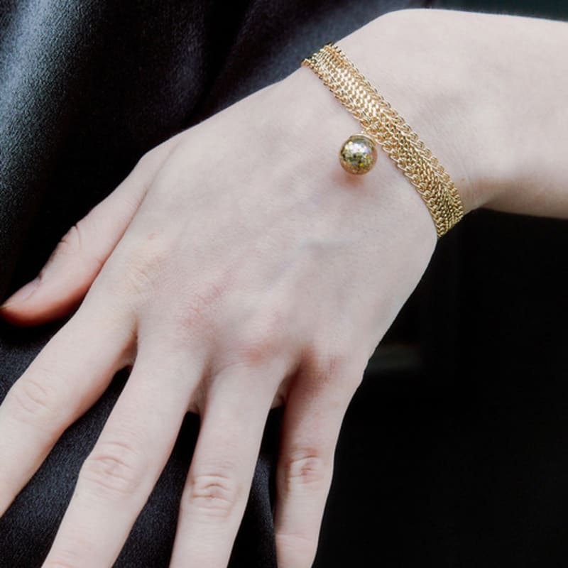 Pulseira Bola de Neve com Corrente de Renda luvinball