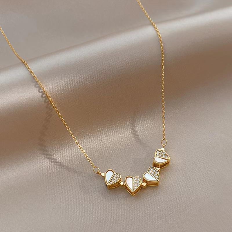 A Two-wearing Love Four-leaf Clover Necklace, Light Luxury Niche Design Sense, Advanced Collarbone Chain, Temperament Internet Celebrity Jewelry