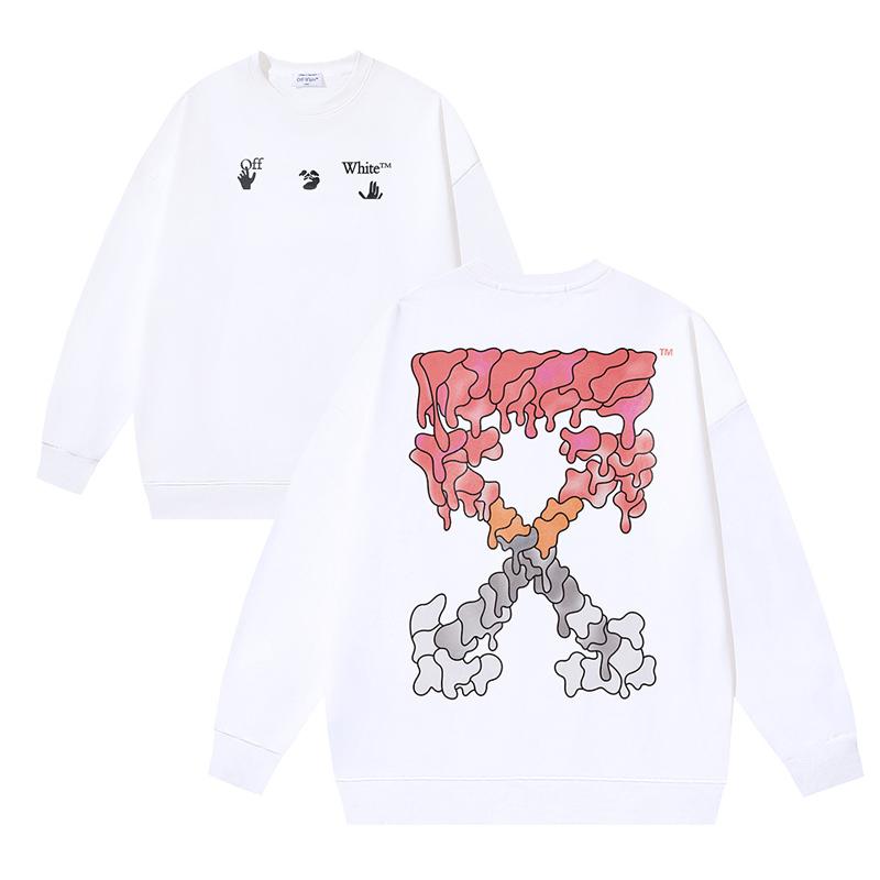1238 Off-White 2026 Herbst/Winter Neu OW Geschmolzenes Pfeilmuster Herren und Damen Rundhals Hoodie