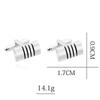 Men's Metal Cylindrical Cufflinks, Electroplated, French Minimalist, Versatile, Stylish Striped Cufflinks B1248