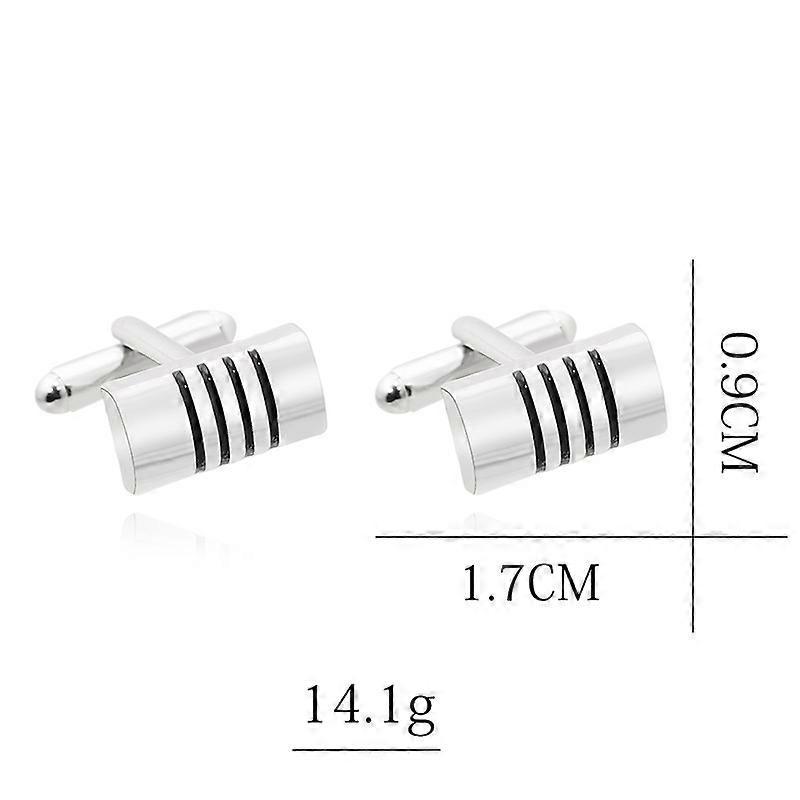 Men's Metal Cylindrical Cufflinks, Electroplated, French Minimalist, Versatile, Stylish Striped Cufflinks B1248
