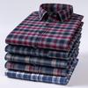 Over Size 100%cotton Brushed Plaid Long Sleeve Shirts for Men Single Pocket Casual Tops Soft Vintage Elegant Designer Clothes