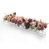 Rectangle Flower Vase Clear Acrylic Long Modern for Living Room Desktop