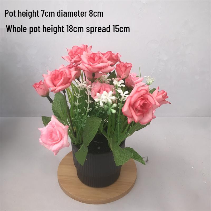 Small Silk Carnation Decorative Flower In Pot for Living Room, Coffee Table, or Dining Table Arrangement